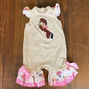 Untamed Girls Romper 0/3M Ricrac & Ruffles